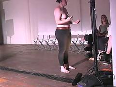 Meg Foley asks the audience to expose her fatty tits