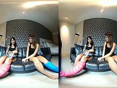 2 Girls With Short Cast Leg - The Girls Talk Thai - VRpussyVision